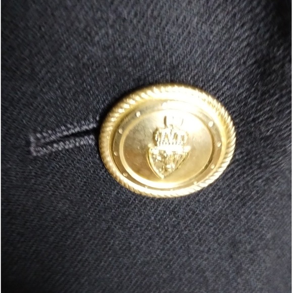 Talbots Black Double Breasted Wool Blazer size 8 Gold Buttons - Picture 7 of 9